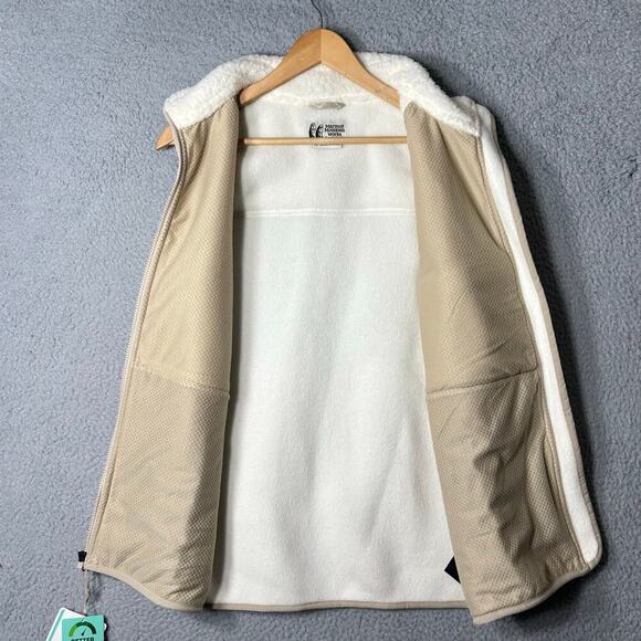 Marmot Vest Womens L Cream Wiley Polartec Sherpa Fleece Thermal Pro Zip Up NEW - Picture 5 of 14